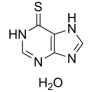 6-巯基嘌呤(一水合物)结构式