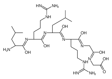 2-[[2-[[(2S)-2-[[(2S)-2-[[(2S)-2-[[(2S)-2-amino-4-methylpentanoyl]amino]-5-(diaminomethylideneamino)pentanoyl]amino]-4-methylpentanoyl]amino]-5-(diaminomethylideneamino)pentanoyl]amino]acetyl]amino]acetic acid结构式