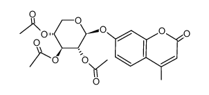 4-methyl-7-(tri-O-acetyl-β-D-xylopyranosyloxy)-coumarin结构式