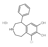(±)-6-氯-7,8-二羟基-1-苯基-2,3,4,5-四氢-1H-3-苯扎嗪氢溴化物结构式