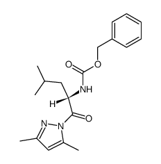 (S)-1-(2'-benzyloxycarbonylamino-4'-methylpentanoyl)-3,5-dimethylpyrazole结构式