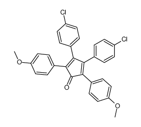 3,4-bis(4-chlorophenyl)-2,5-bis(4-methoxyphenyl)cyclopenta-2,4-dien-1-one Structure