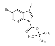 5-溴-3-碘吡咯并[2,3-b]吡啶-1-羧酸叔丁酯结构式