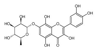 棉皮素-7-鼠李糖苷结构式