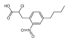 α-chloro-β-(4-n-butyl-2-nitrophenyl)propionic acid Structure