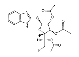 2-benzimidazolyl 2,3,5-tri-O-acetyl-6-deoxy-6-fluoro-1-thio-β-D-galactofuranoside结构式