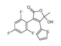 5-hydroxy-5-methyl-4-thiophen-2-yl-3-(2,4,6-trifluorophenyl)-5H-furan-2-one结构式