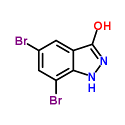 3-羟基-5,7-二溴1h-吲唑结构式