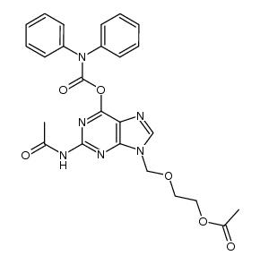 9-[(2-acetoxyethoxy)methyl]-2-(acetylamino)-6-(diphenylcarbamoyloxy)-9H-purine structure