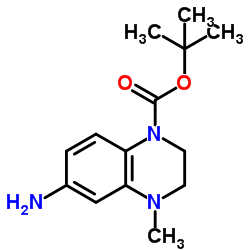 2-Methyl-2-propanyl 6-amino-4-methyl-3,4-dihydro-1(2H)-quinoxalinecarboxylate Structure