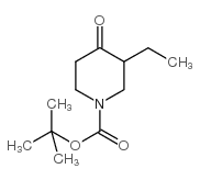 3-Ethyl-4-oxo-piperidine-1-carboxylic acid tert-butyl ester Structure