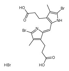 [5-bromo-3-(2-carboxy-ethyl)-4-methyl-pyrrol-2-yl]-[5-bromo-3-(2-carboxy-ethyl)-4-methyl-pyrrol-2-ylidene]-methane, hydrobromide Structure
