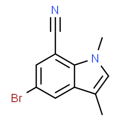 5-溴-1,3-二甲基-1H-吲哚-7-碳腈结构式