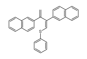 (Z)-(2,3-di(naphthalen-2-yl)buta-1,3-dien-1-yl)(phenyl)sulfane结构式