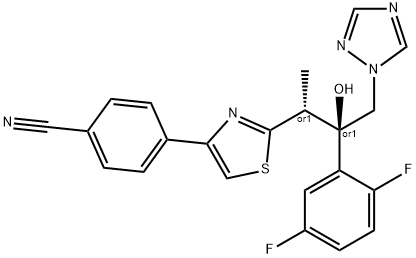 4-(2-((2S,3S)-3-(2,5-difluorophenyl)-3-hydroxy-4-(1H-1,2,4-triazol-1-yl)butan-2-yl)thiazol-4-yl)benzonitrile Structure