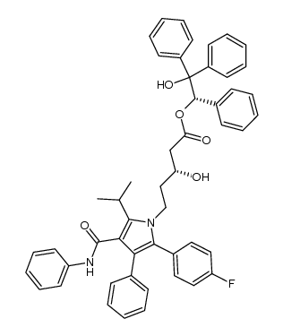 [S-(R*,S*)]-5-[2-(4-fluorophenyl)-5-(1-methylethyl)-3-phenyl-4-[(phenylamino)carbonyl]-1H-pyrrol-1-yl]-3-hydroxy-1-pentanoic acid, 2-hydroxy-1,2,2-triphenylethyl ester结构式