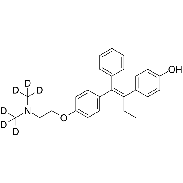 4’-Hydroxy Tamoxifen-d6 (contains up to 10% E isomer)结构式