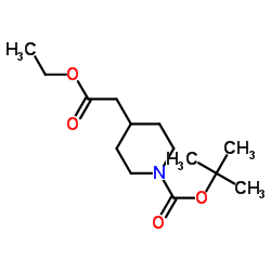 1-Boc-4-哌啶乙酸乙酯结构式