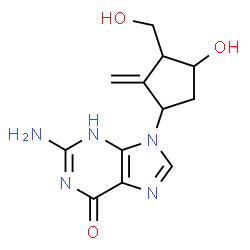 2-amino-9-((1S,3S,4S)-4-hydroxy-3-(hydroxymethyl)-2-methylenecyclopentyl)-1,9-dihydro-6H-purin-6-one Structure