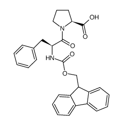 (S)-1-((S)-2-((((9H-芴-9-基)甲氧基)羰基)氨基)-3-苯基丙酰基)吡咯烷-2-羧酸结构式