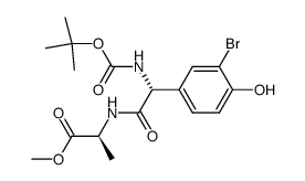 <(R)-(3-bromo-4-hydroxyphenyl)-N-tert-butoxycarbonylglycyl>-(S)-alanine methyl ester Structure