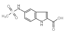 5-甲基磺酰氨基吲哚-2-羧酸结构式