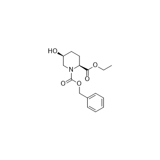 (2S*,5S*)-1-benzyl 2-ethyl 5-hydroxypiperidine-1,2-dicarboxylate Structure