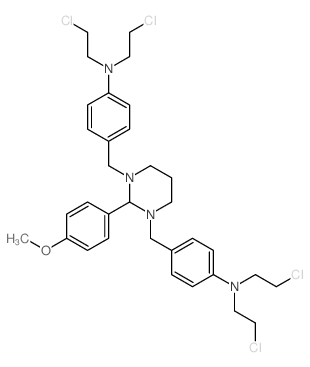 4-[[3-[[4-[bis(2-chloroethyl)amino]phenyl]methyl]-2-(4-methoxyphenyl)-1,3-diazinan-1-yl]methyl]-N,N-bis(2-chloroethyl)aniline Structure