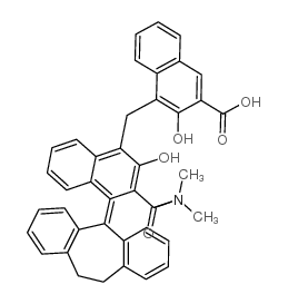 4,4'-methylenebis[3-hydroxy-2-naphthoic] acid, compound with 3-(10,11-dihydro-5H-dibenzo[a,d]cyclohepten-5-ylidene)-N,N-dimethylpropylamine (1:2) Structure