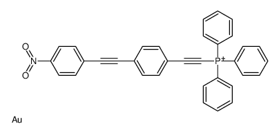 gold,2-[4-[2-(4-nitrophenyl)ethynyl]phenyl]ethynyl-triphenylphosphanium结构式