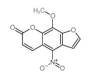 7H-Furo[3,4-g][1]benzopyran-7-one, 9-methoxy-4-nitro- (8CI 9CI)结构式