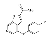 4-(4-bromophenyl)sulfanylthieno[2,3-c]pyridine-2-carboxamide结构式