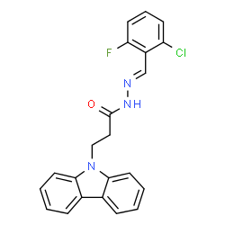 (E)-3-(9H-carbazol-9-yl)-N-(2-chloro-6-fluorobenzylidene)propanehydrazide Structure