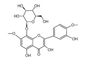 8-[(β-D-Glucopyranosyl)oxy]-3,3',5-trihydroxy-4',7-dimethoxyflavone Structure