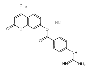 4-甲基伞形酯-P-胍基苯甲酸盐酸盐结构式