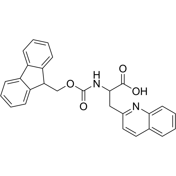 N-[(9H-芴-9-基甲氧基)羰基]-3-(2-喹啉基)丙氨酸结构式