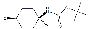 反式-4-(boc-氨基)-4-甲基环己醇结构式