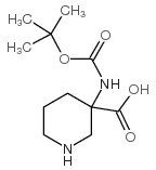 3-((叔-丁氧羰基)氨基)哌啶-3-羧酸结构式