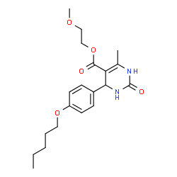 2-methoxyethyl 6-methyl-2-oxo-4-[4-(pentyloxy)phenyl]-1,2,3,4-tetrahydropyrimidine-5-carboxylate structure
