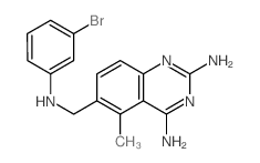 6-[[(3-bromophenyl)amino]methyl]-5-methyl-quinazoline-2,4-diamine Structure