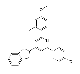 4-(1-benzofuran-2-yl)-2,6-bis(4-methoxy-2-methylphenyl)pyridine结构式