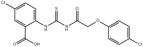 5-chloro-2-[[[[(4-chlorophenoxy)acetyl]amino]thioxomethyl]amino]-benzoic acid结构式
