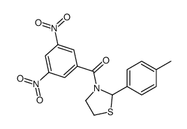 (9CI)-3-(3,5-二硝基苯甲酰基)-2-(4-甲基苯基)-噻唑烷结构式