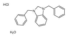 1,3-dibenzyl-1,2-dihydrobenzimidazol-1-ium,chloride,hydrate Structure