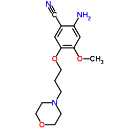 2-amino-4-methoxy-5-(3-morpholinopropoxy)benzonitrile structure