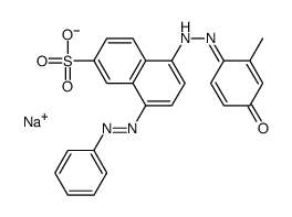 sodium (5or8)-[(4-hydroxy-2-methylphenyl)azo]-(8or5)-(phenylazo)naphthalene-2-sulphonate结构式