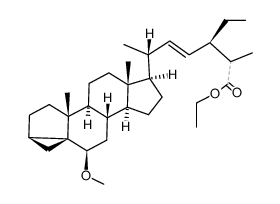(22E,24S)-6β-methoxy-3α,5-cyclo-24-ethyl-5α-cholest-22-en-26-oic acid ethyl ester结构式
