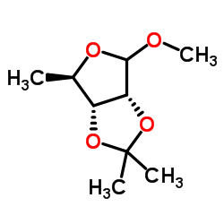 甲基-5-脱氧-2,3-O-异亚丙基-D-呋喃核糖苷结构式