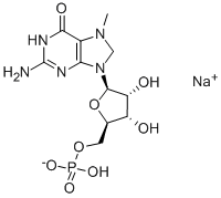 7-methylguanosine 5'-monophosphate*sodiu m结构式