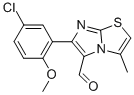 6-(5-chloro-2-methoxyphenyl)-3-methylimidazo[2,1-b]thiazole-5-carboxaldehyde结构式